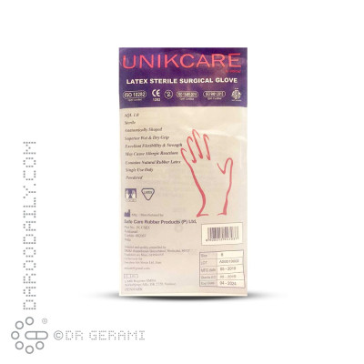 دستکش لاتکس استریل جراحی یونیک کر سایز 8