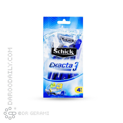 خودتراش مردانه مدل اگزکتا 3 لبه شیک بسته 4 عددی