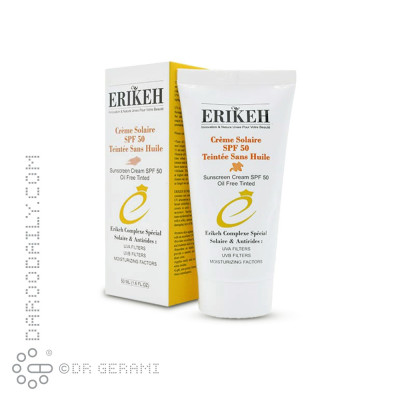 کرم ضد آفتاب رنگی پوست چرب فاقد چربی SPF50 اریکه 50 میلی لیتری