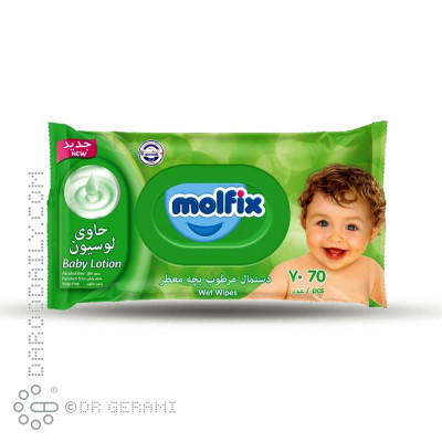 دستمال مرطوب معطر کودک مولفیکس ۷۰ عددی