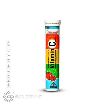 قرص جوشان 500 گرمی ویتامین C هلثی مین 20 عددی