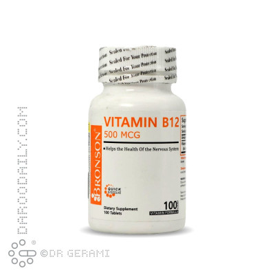 قرص 500 میکروگرمی ویتامین B12 برونسون 100 عددی