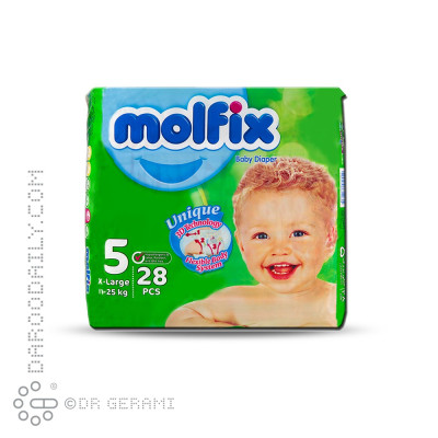 پوشک کودک خیلی بزرگ مولفیکس سایز 5 بسته 28 عددی