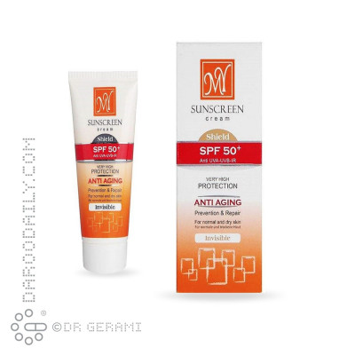 کرم ضد آفتاب بی رنگ پوست نرمال و خشک SPF50 مای 50 میلی لیتری