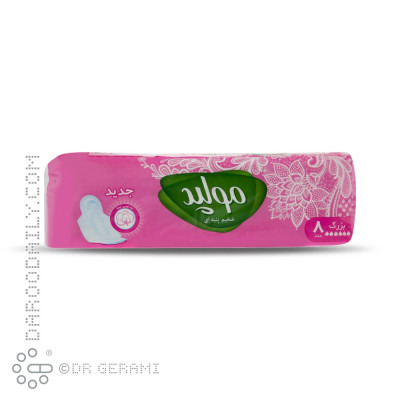 نوار بهداشتی ضخیم پنبه ای بزرگ مدل classic مولپد ۸ عددی