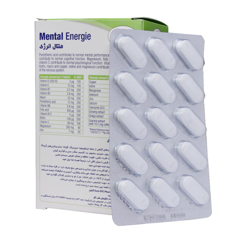 قرص منتال انرژی یوروویتال 60 عددی