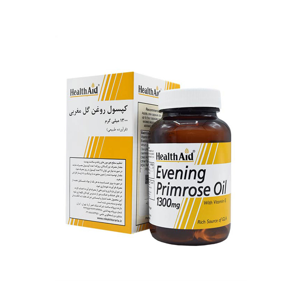 کپسول روغن گل مغربی 1300 میلی گرمی هلث اید 60 عددی