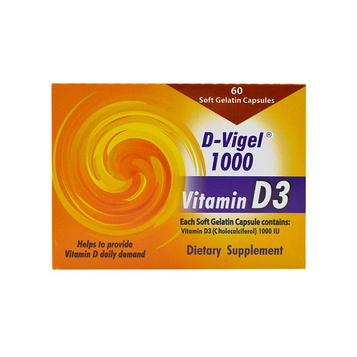 کپسول ژلاتینی ویتامین D3 دی ویژل 1000 واحد دانا 60 عدد