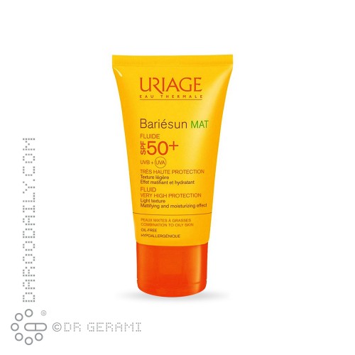 فلوئید ضد آفتاب پوست چرب فاقد چربی مدل Bariesun MAT با SPF50 اوریاژ 50 میلی لیتری