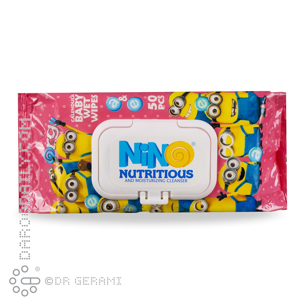 دستمال مرطوب پاک کننده کودک حاوی عصاره کالاندولا نینو 50 عددی