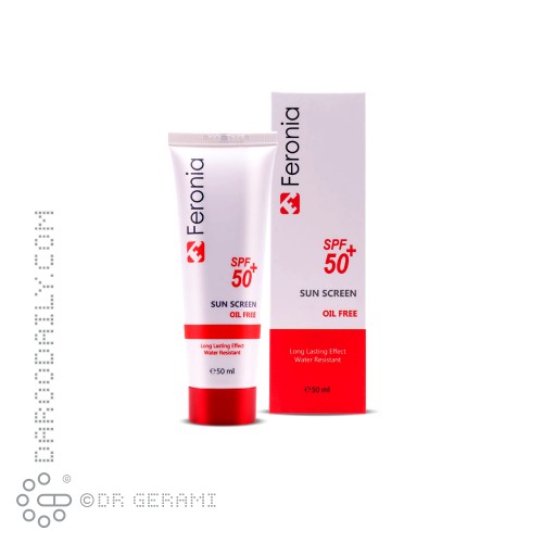 کرم ضد آفتاب بی رنگ فاقد چربی SPF50  فرونیا 50 میلی لیتری