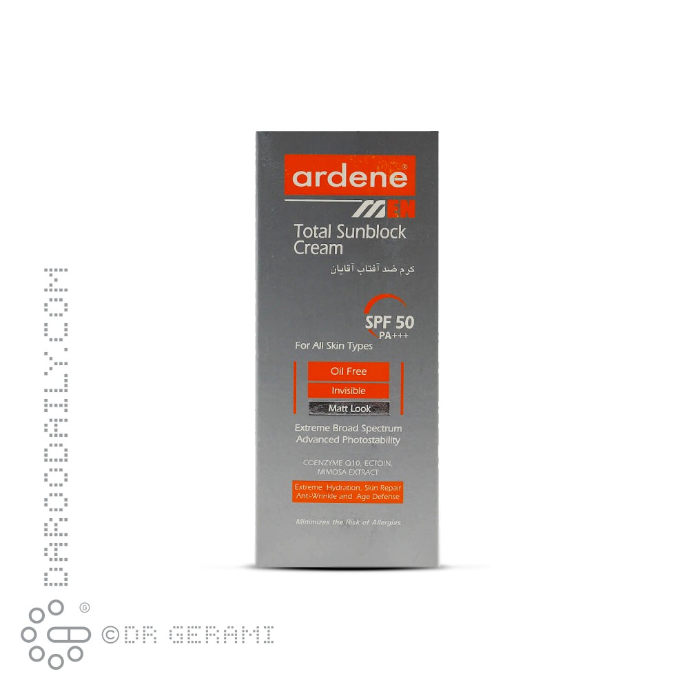 کرم ضد آفتاب آقایان مدل Total با SPF50 آردن 50 گرم