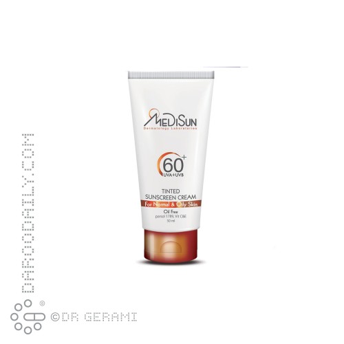 کرم ضد آفتاب رنگی فاقد چربی پوست چرب SPF60 مدیسان ۵۰ میلی لیتری