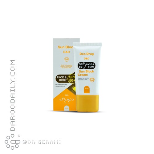 کرم ضد آفتاب بی رنگ SPF50 دئودراگ 45 میلی لیتری