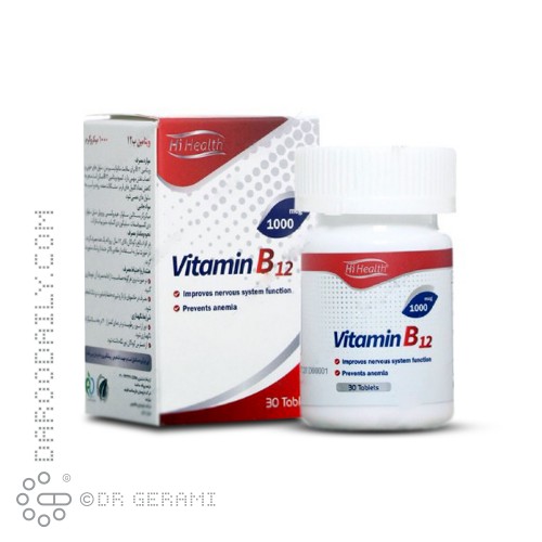 قرص 1000 میکروگرمی ویتامین B12 های هلث 30 عددی