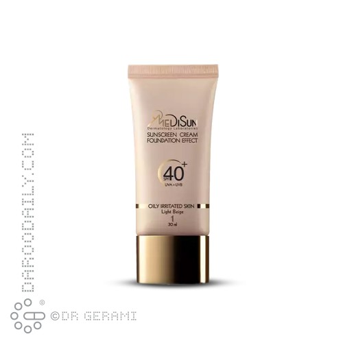 ضد آفتاب کرم پودری بژ روشن پوست چرب و حساس SPF40 مدیسان 30 میلی لیتری