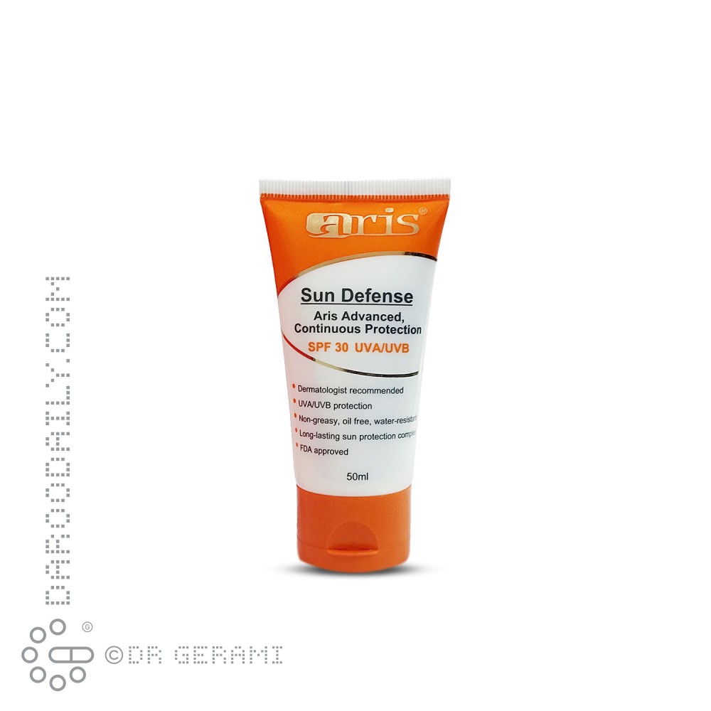 کرم ضد آفتاب بی رنگ فاقد چربی SPF30 آریس 50 میلی لیتری