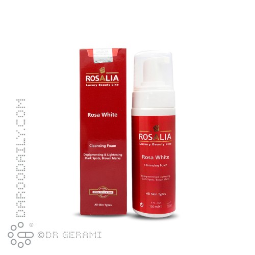 فوم پاک کننده و روشن کننده پوست مدل Rosa White رزالیا 150 میلی لیتری