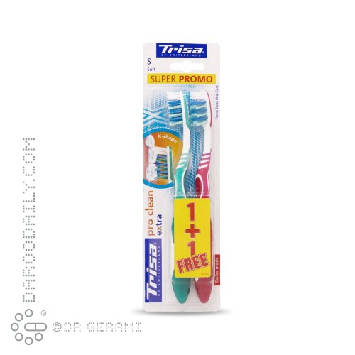 مسواک بزرگسال برس متوسط مدل Extra Pro Clean تریزا 2 عددی