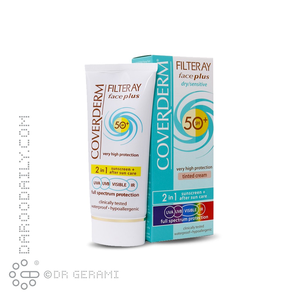 کرم ضد آفتاب قهوه ای روشن پوست معمولی مدل Face Plus با SPF50 کاوردرم 50 میلی لیتری