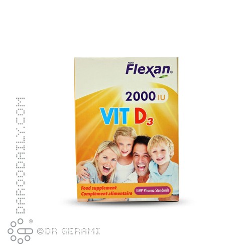 کپسول 2000 واحدی ویتامین D3 فلکسان فیشر 60 عددی