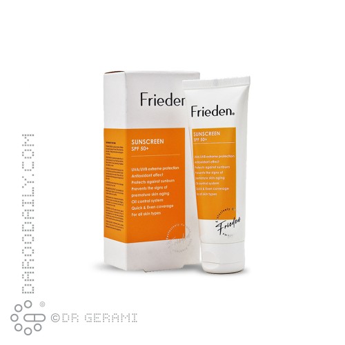 کرم ضد آفتاب بی رنگ SPF50 فریدن 50 میلی لیتری