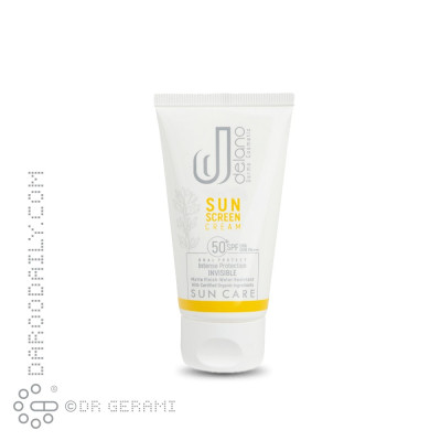 کرم ضد آفتاب بی رنگ پوست چرب فاقد چربی SPF50 دلانو 50 میلی لیتری