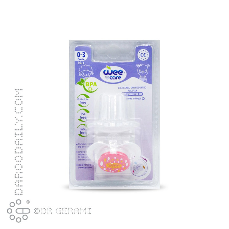 پستانک ارتودنسی مات چاپدار دربدار مدل Comfort وی کر سایز 1