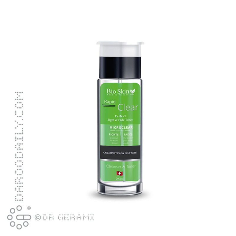 تونر پوست چرب 2in1 بایو اسکین پلاس 200 میلی لیتری