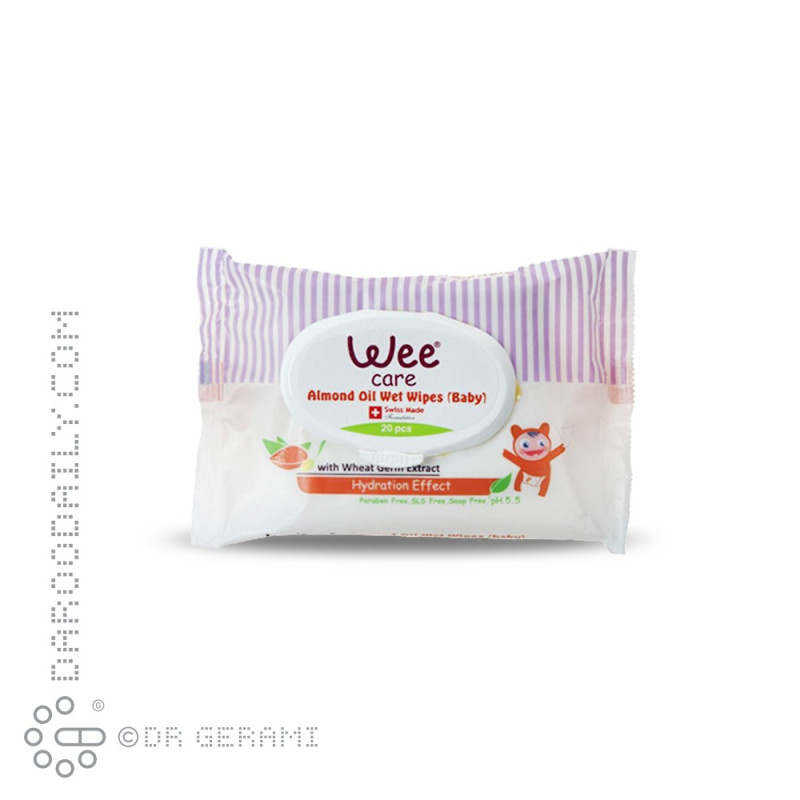 دستمال مرطوب کودک حاوی روغن بادام وی کر 20 عددی