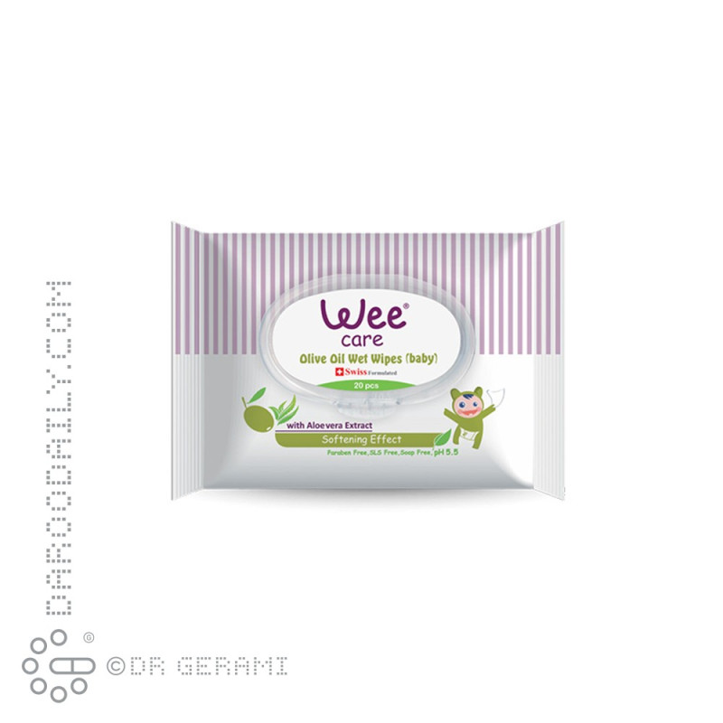 دستمال مرطوب کودک حاوی روغن زیتون وی کر 20 عددی