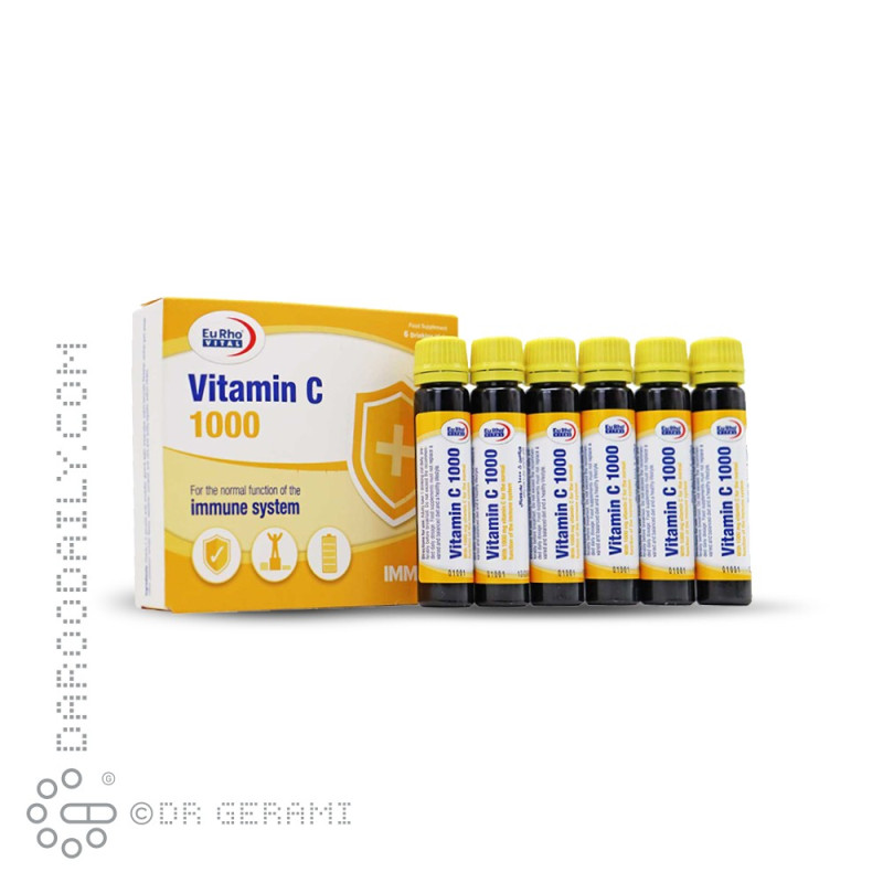 ویال خوراکی 1000 میلی گرمی ویتامین C یوروویتال 6 عددی