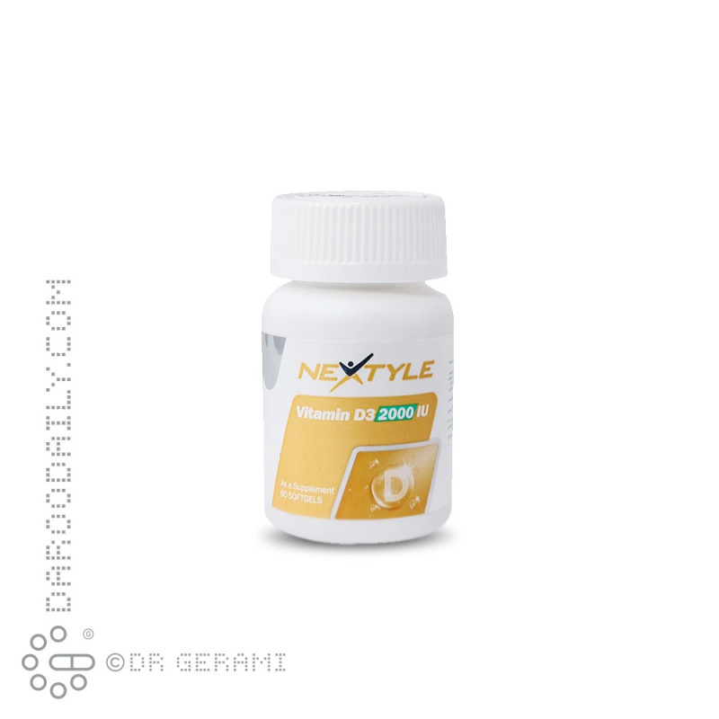سافت ژل 2000 واحدی ویتامین D3 نکستایل 60 عددی