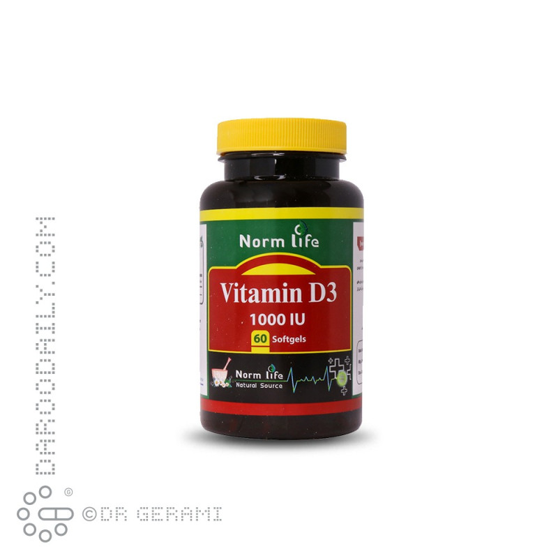 سافت ژل 1000 واحدی ویتامین D3 نورم لایف 60 عددی