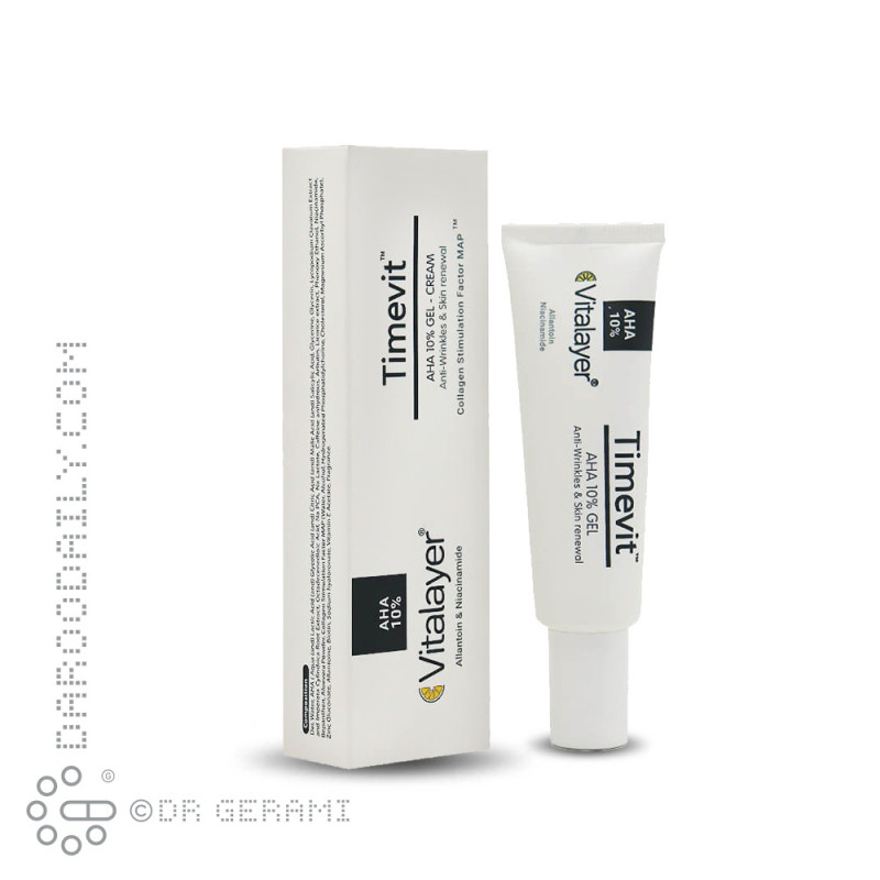کرم ژل لایه بردار 10 درصد AHA مدل Timevit ویتالیر 30 میلی لیتری