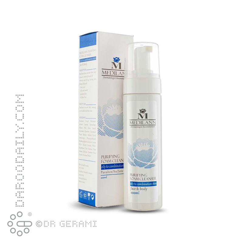 فوم شستشو صورت و بدن پوست چرب مدیلن 200 میلی لیتری