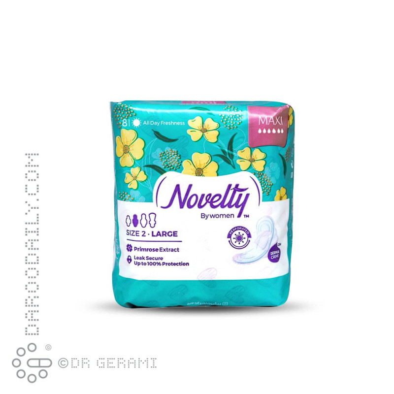 نوار بهداشتی روز مشبک ضخیم بزرگ مدل Maxi ناولتی 8 عددی