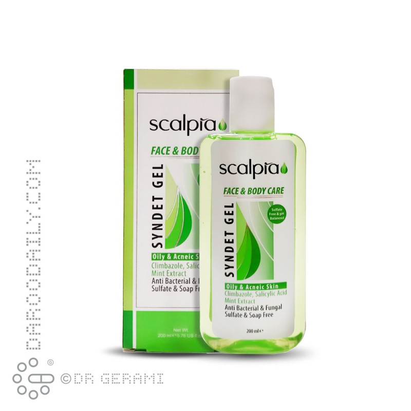 ژل شوینده غیر صابونی صورت و بدن پوست چرب اسکالپیا 200 میلی لیتری