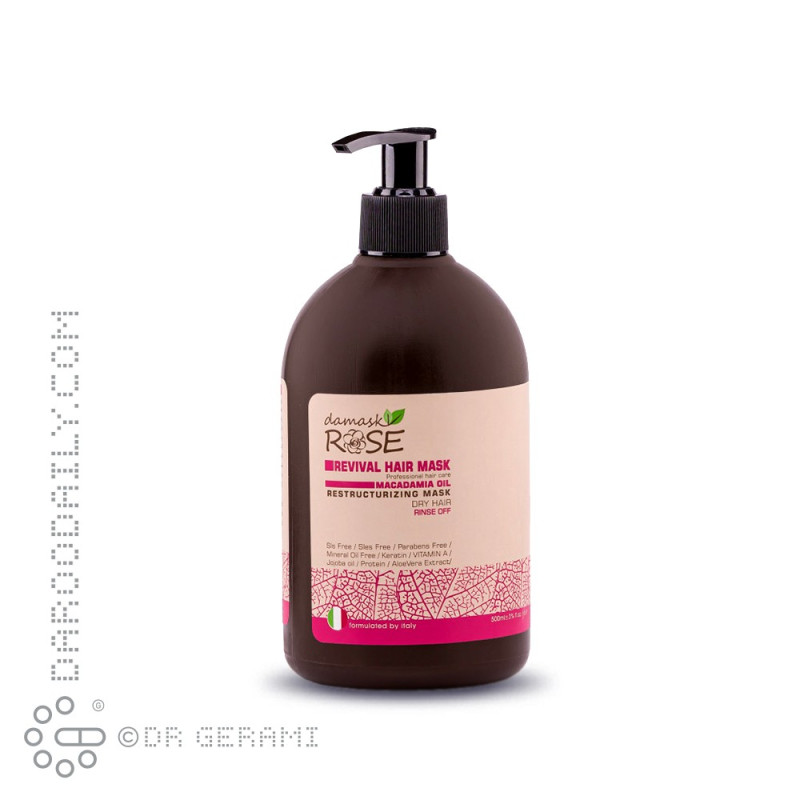 ماسک مو داخل حمام حاوی روغن ماکادمیا داماسک رز 500 میلی لیتری