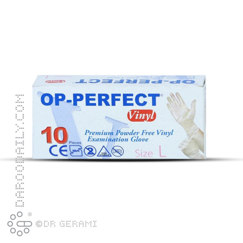 دستکش وینیل سایز بزرگ اوپی پرفکت 10 عددی