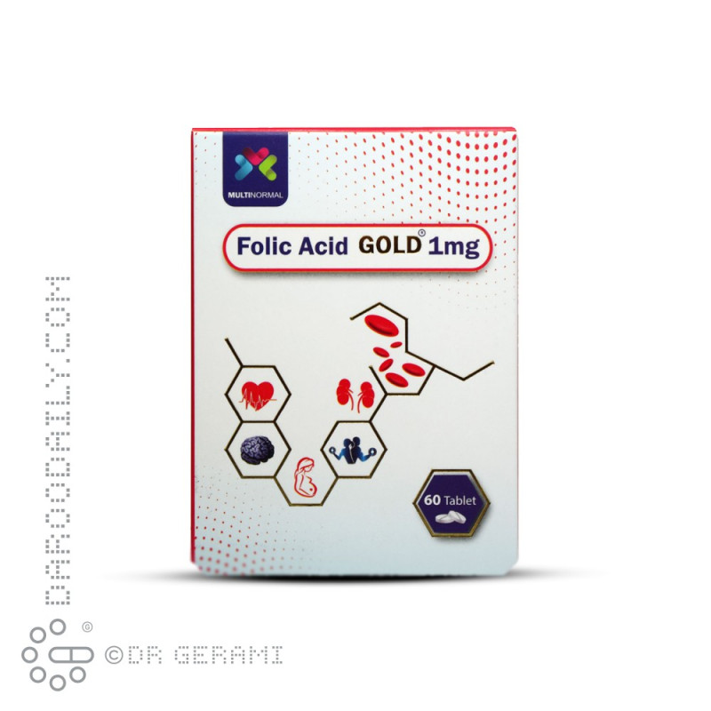 قرص فولیک اسید گلد 1 میلی گرمی مولتی نرمال 60 عددی