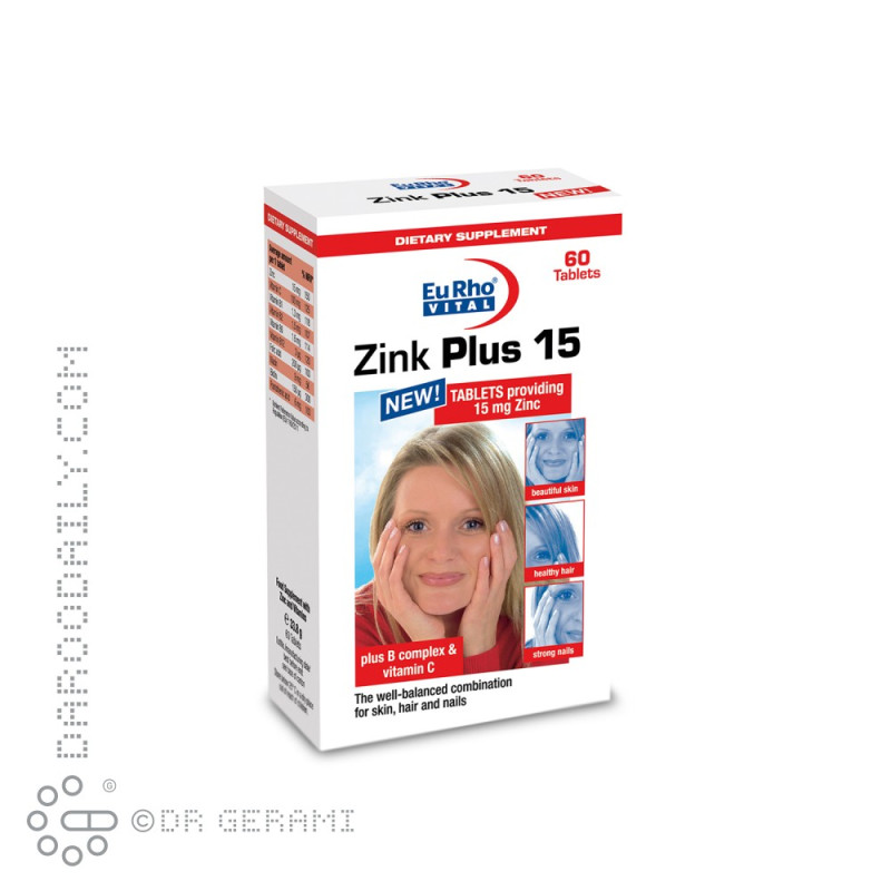 قرص زینک پلاس 15 میلی گرمی یوروویتال ۶۰ عددی