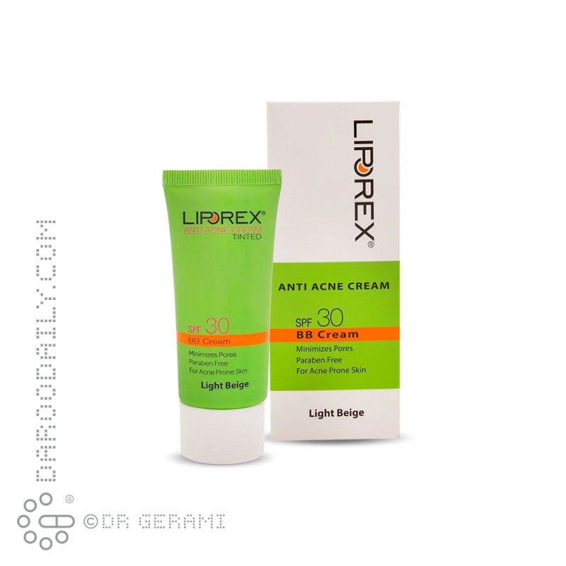 بی بی کرم ضد آفتاب بژ روشن پوست های آکنه دار SPF30 لیپورکس 30 میلی لیتری