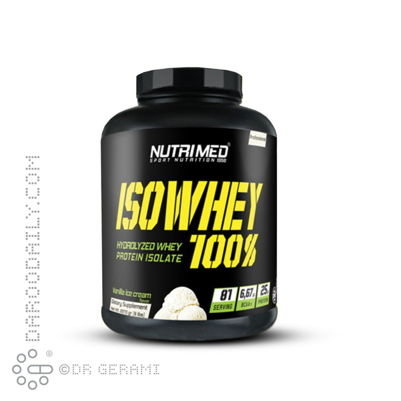 پودر پروتئین ایزو وی ۱۰۰ درصد وانیلی نوتریمد ۲۲۷۰ گرمی