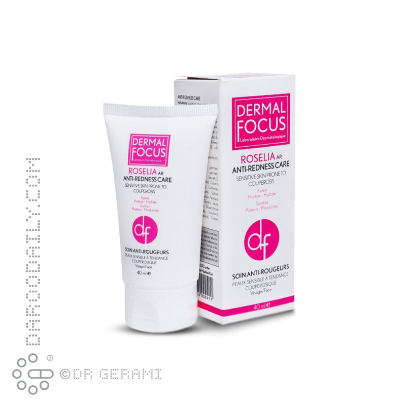 کرم ضد قرمزی پوست حساس مدل Roselia درمال فوکوس 40 میلی لیتری