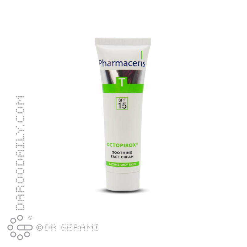 کرم تسکین دهنده پوست چرب مدل Octopirox با SPF15 فارماسریز 30 میلی لیتری
