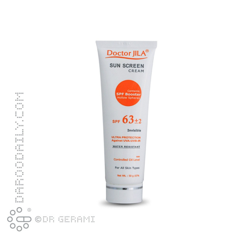 كرم ضد آفتاب بی رنگ SPF63 دکتر ژیلا 50 گرمی