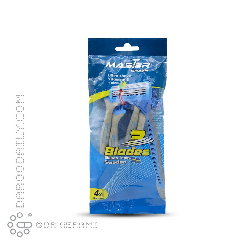 خود تراش 3 لبه مدل 3Blue Blades مستر شیو 4 عددی