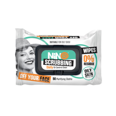 دستمال مرطوب آرایشی پوست چرب نینو 50 عددی