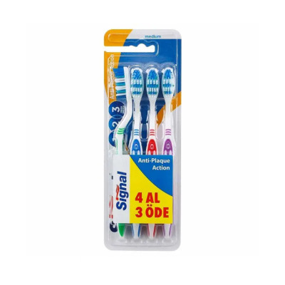 مسواک بزرگسال با برس متوسط مدل Anti Plague سیگنال ۴ عددی